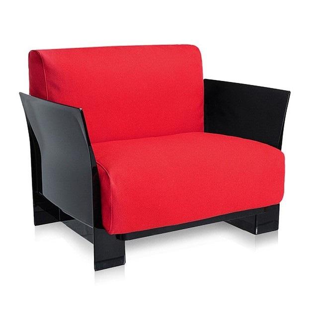 Pop Chair Lounge Chair Kartell Black Red
