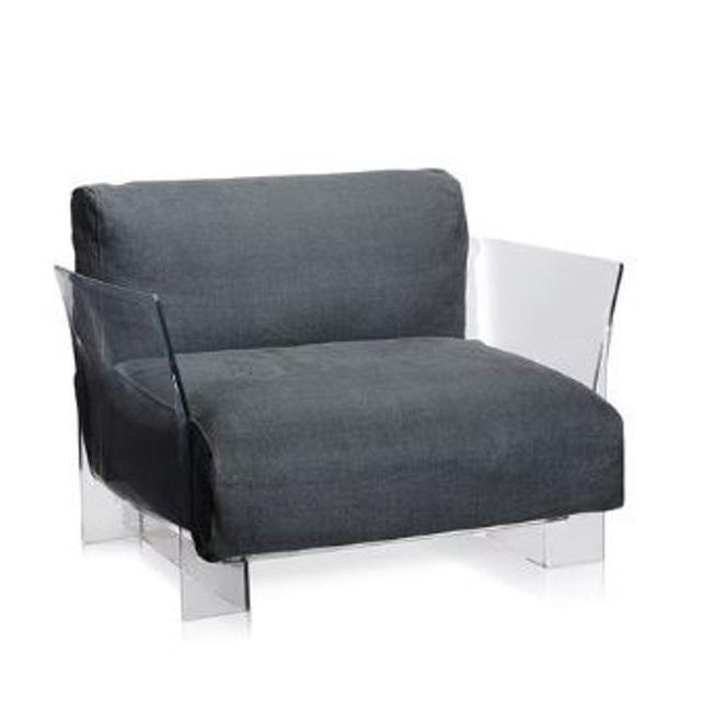 Pop Chair Lounge Chair Kartell Transparent Grey