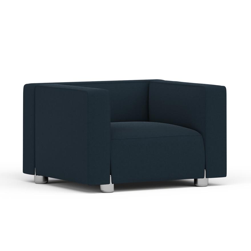 Barber & Osgerby Compact Armchair lounge chair Knoll Chrome Hourglass – Indigo