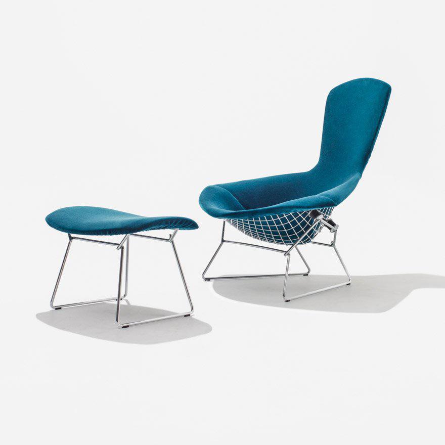 Bertoia Bird Chair and Ottoman lounge chair Knoll