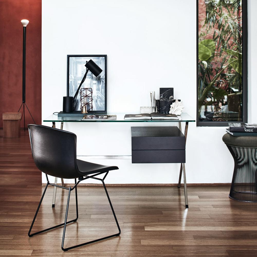 Bertoia Leather Covered Side Chair Side/Dining Knoll