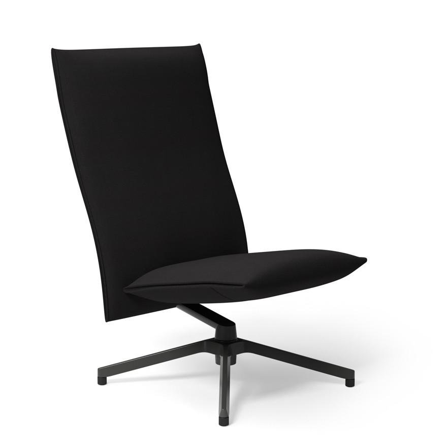 Pilot by Knoll™ - High Back Lounge Chair lounge chair Knoll Dark Grey Painted Delite fabric - Onyx