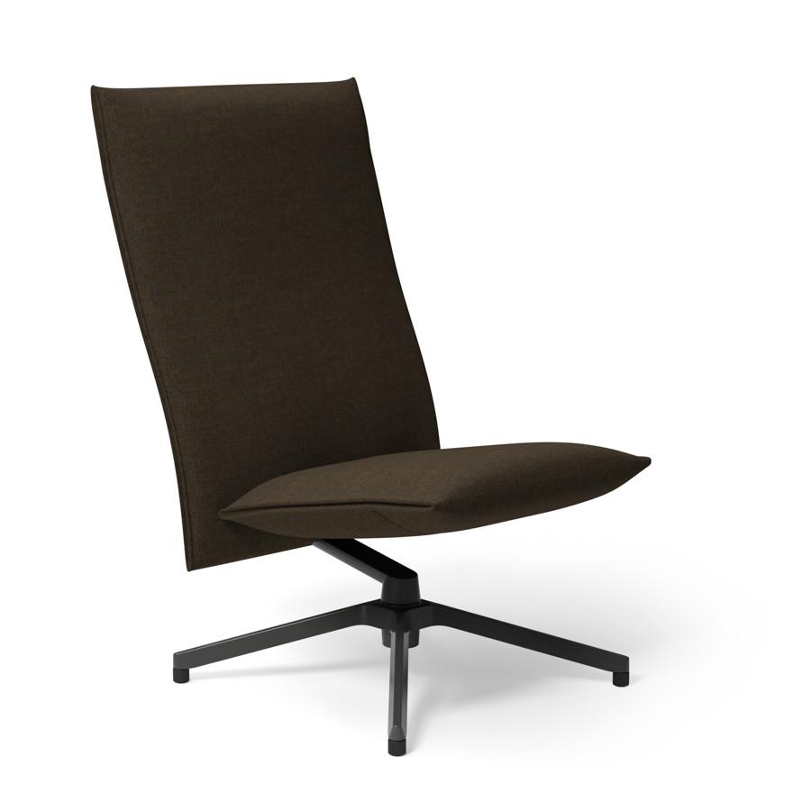 Pilot by Knoll™ - High Back Lounge Chair lounge chair Knoll Dark Grey Painted Delite fabric - Tobacco