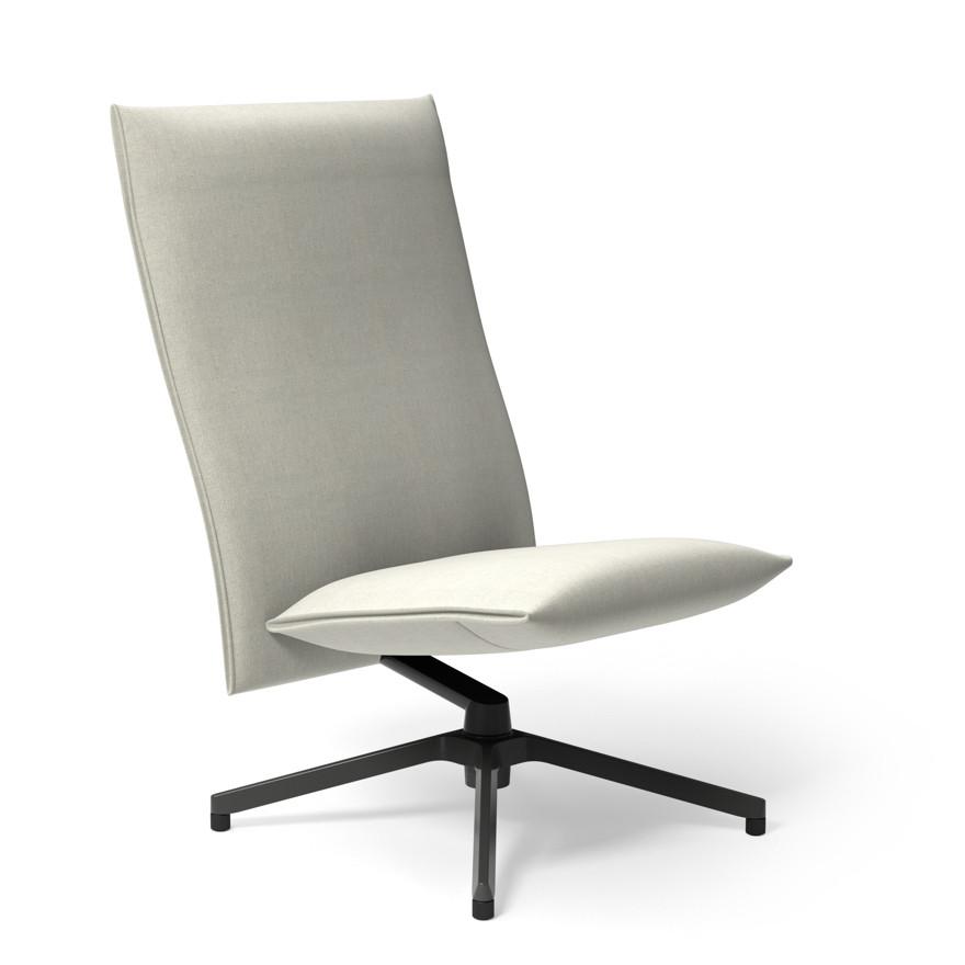 Pilot by Knoll™ - High Back Lounge Chair lounge chair Knoll Dark Grey Painted Delite fabric - Stone