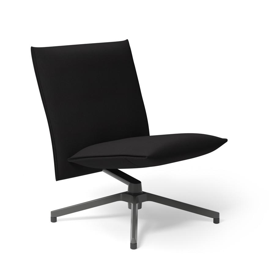 Pilot by Knoll™ - Low Back Lounge Chair lounge chair Knoll Dark Grey Painted Delite fabric - Onyx