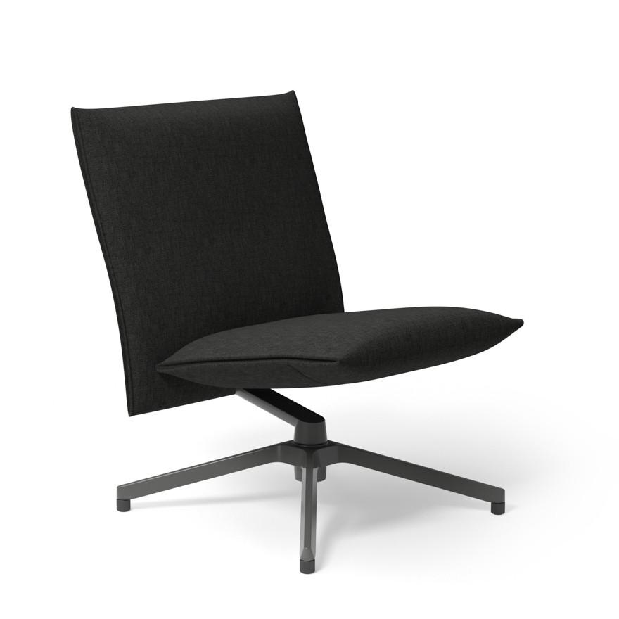 Pilot by Knoll™ - Low Back Lounge Chair lounge chair Knoll Dark Grey Painted Delite fabric - Charcoal