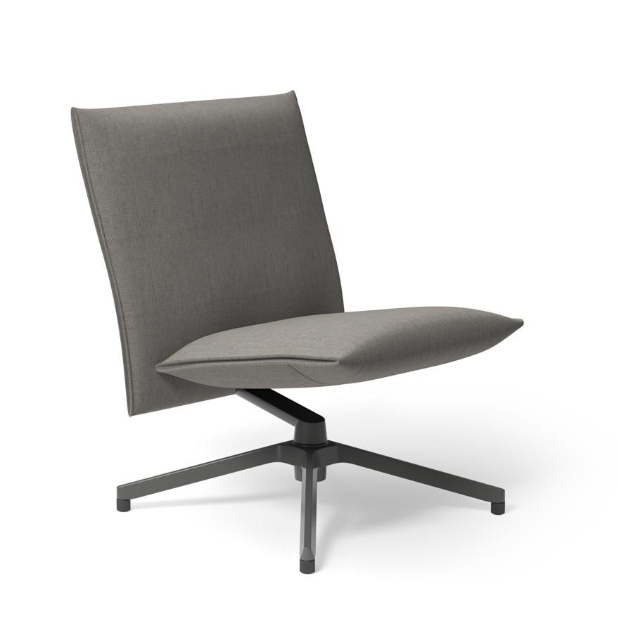 Pilot by Knoll™ - Low Back Lounge Chair lounge chair Knoll Dark Grey Painted Delite fabric - Gray