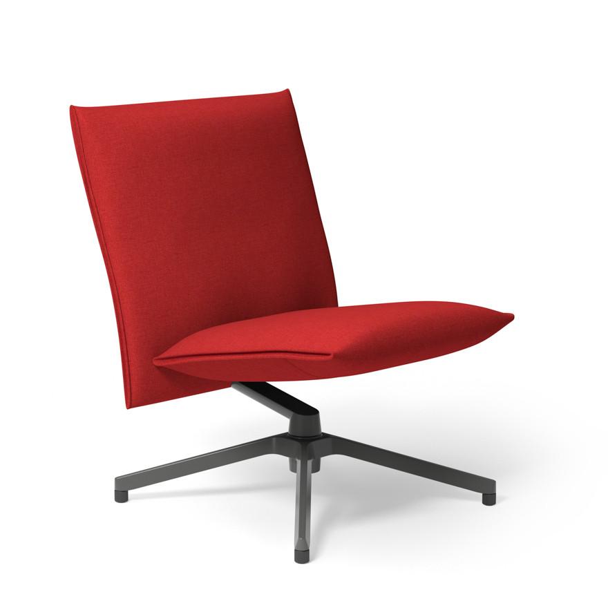 Pilot by Knoll™ - Low Back Lounge Chair lounge chair Knoll Dark Grey Painted Delite fabric - Red