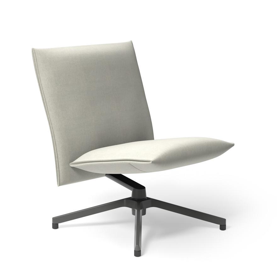 Pilot by Knoll™ - Low Back Lounge Chair lounge chair Knoll Dark Grey Painted Delite fabric - Stone