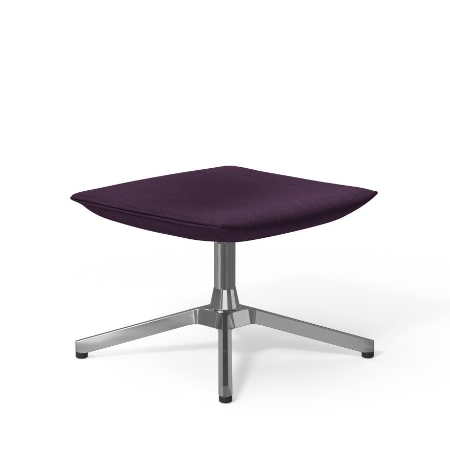 Pilot by Knoll Ottoman ottomans Knoll Polished Aluminum Delite fabric - Purple
