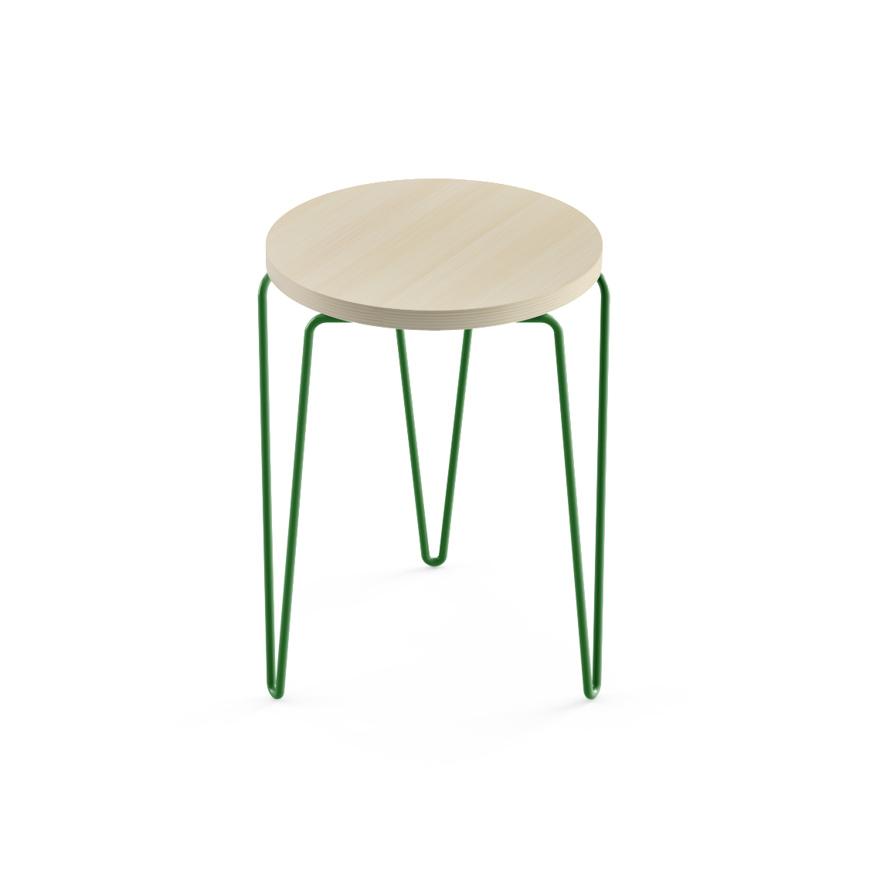 Florence Knoll Hairpin Stacking Table table Knoll Light Ash Green powder-coat base