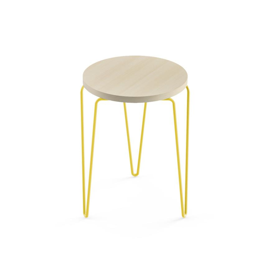 Florence Knoll Hairpin Stacking Table table Knoll Light Ash yellow powder-coat base