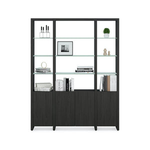 Linea 580121 3-Shelf System - 66 Inch Wide Shelf BDI Charcoal Stained Ash 