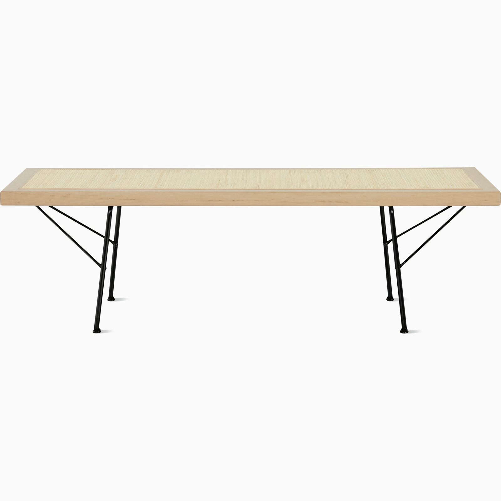 Nelson Cane Bench Benches herman miller 48 Inch Natural Maple Black