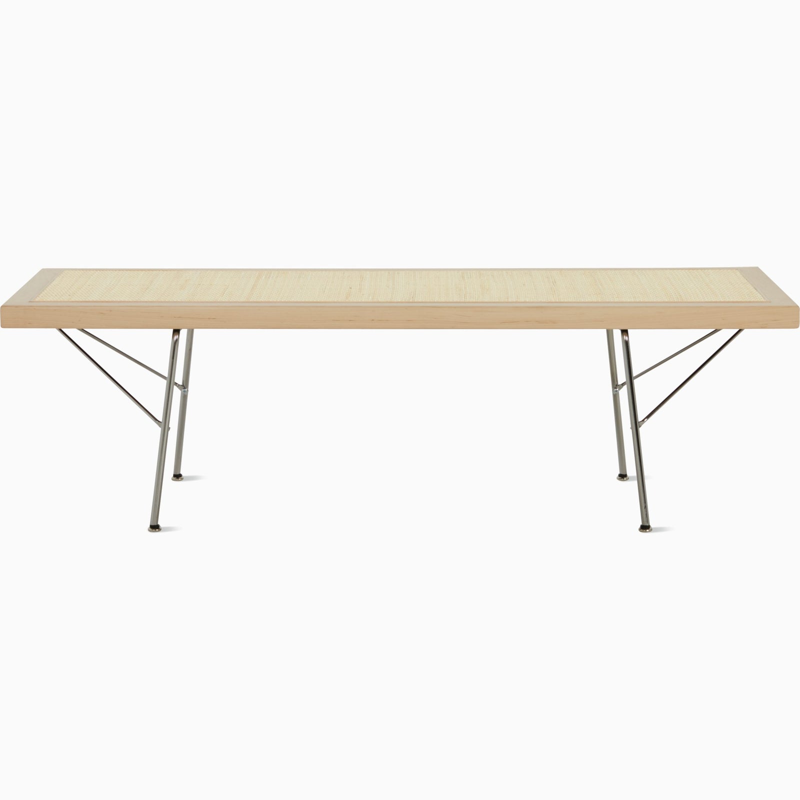 Nelson Cane Bench Benches herman miller 48 Inch Natural Maple Trivalent Chrome