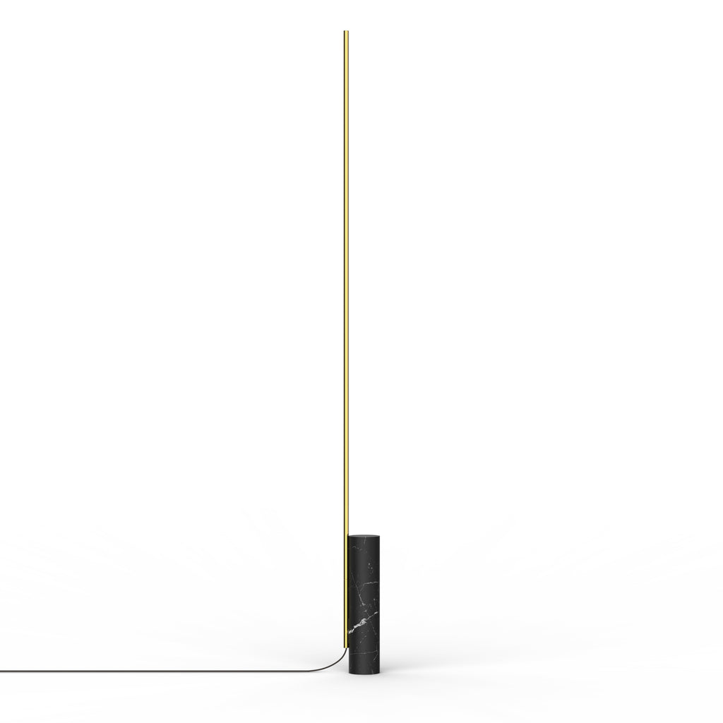 T.O Floor Lamp Floor Lamps Pablo Black Marquina Marble Brass