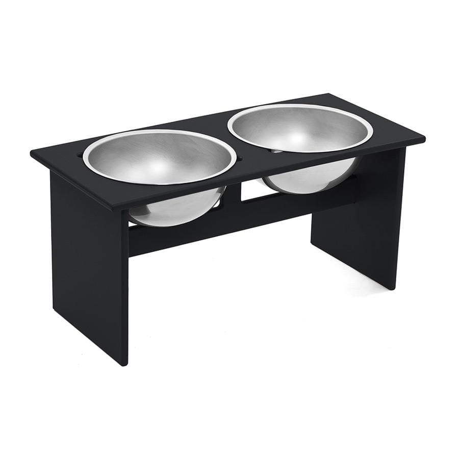 Minimalist Double Dog Bowl Stools Loll Designs Black Large: 23.25 In Width