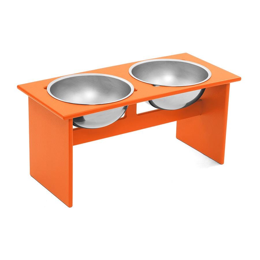 Minimalist Double Dog Bowl Stools Loll Designs Sunset Orange Large: 23.25 In Width