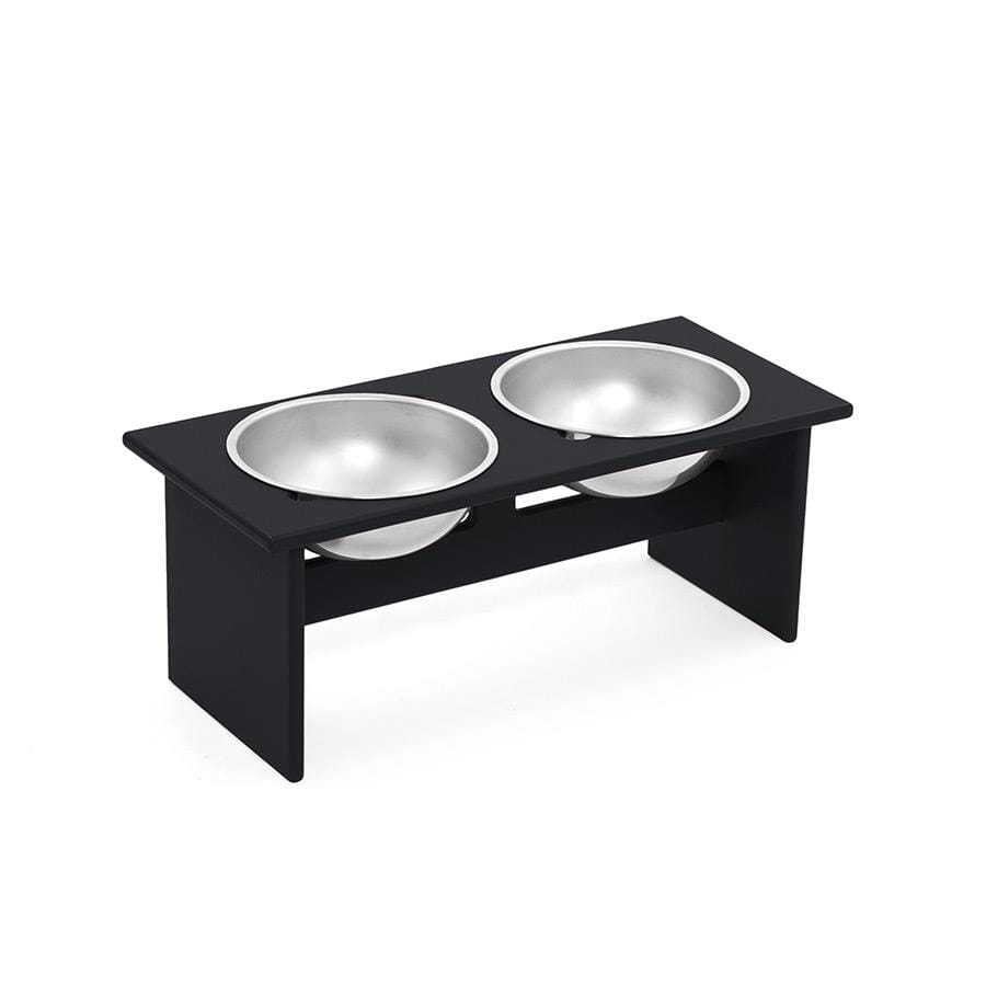 Minimalist Double Dog Bowl Stools Loll Designs Black Medium: 20 In Width