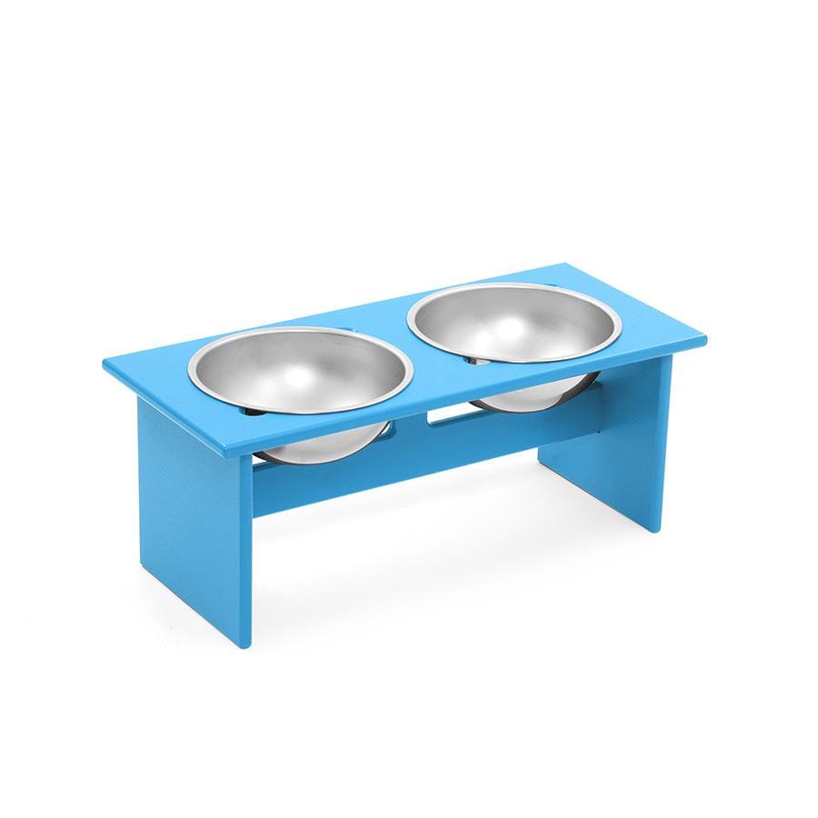 Minimalist Double Dog Bowl Stools Loll Designs Sky Blue Medium: 20 In Width