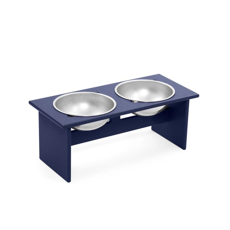 Minimalist Double Dog Bowl Stools Loll Designs Navy Blue Medium: 20 In Width
