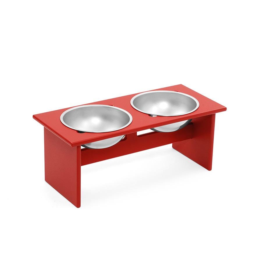 Minimalist Double Dog Bowl Stools Loll Designs Apple Red Medium: 20 In Width