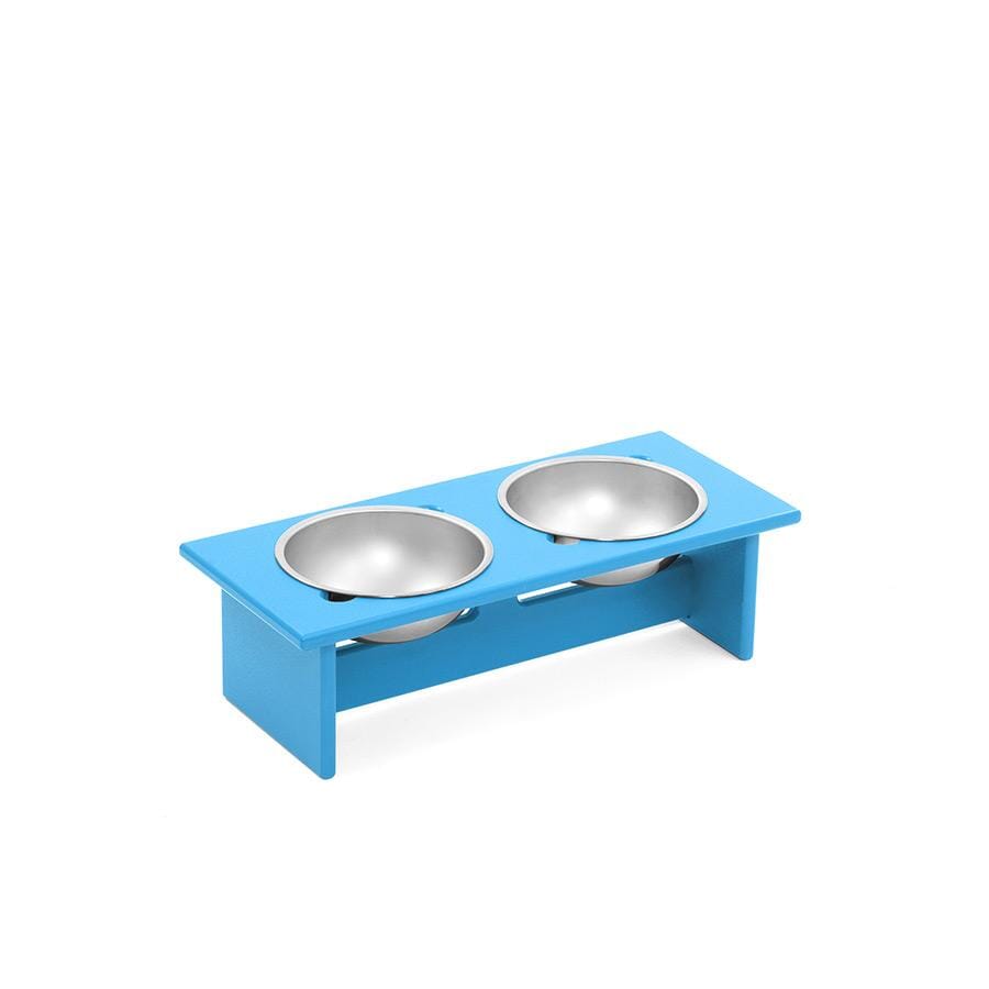 Minimalist Double Dog Bowl Stools Loll Designs Sky Blue Small: 17 In Width
