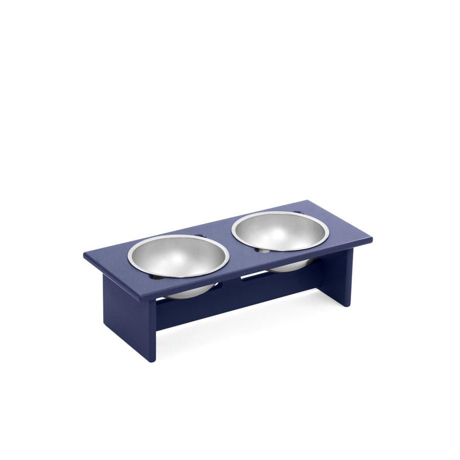 Minimalist Double Dog Bowl Stools Loll Designs Navy Blue Small: 17 In Width