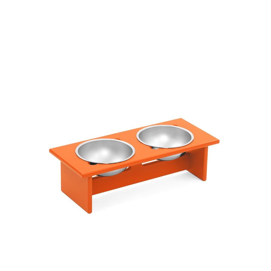 Minimalist Double Dog Bowl Stools Loll Designs Sunset Orange Small: 17 In Width