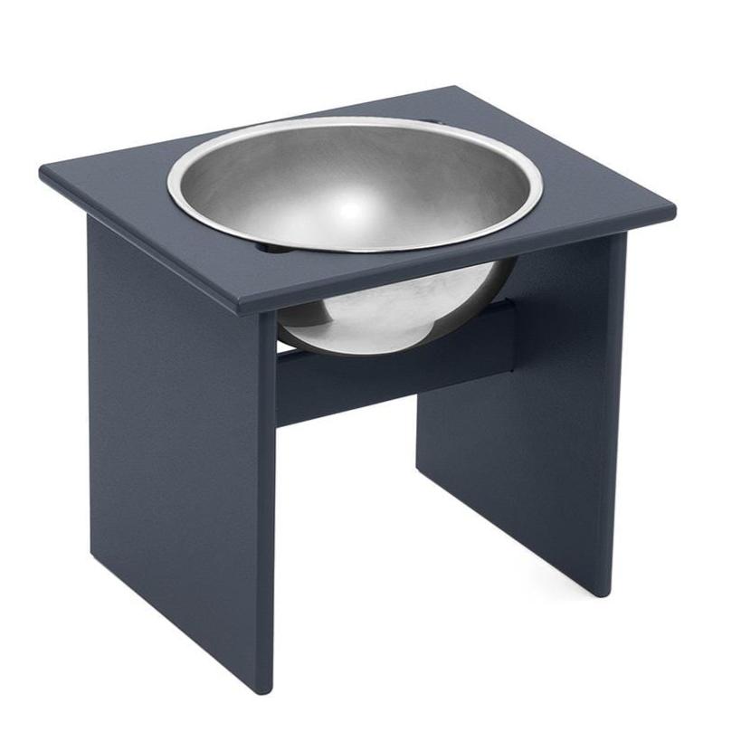 Minimalist Single Dog Bowl Stools Loll Designs Charcoal Grey Large: 12.5 In Width