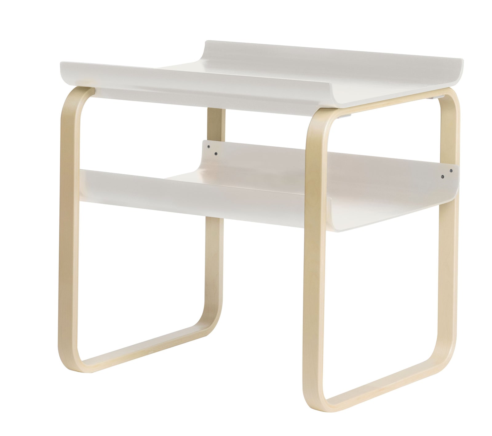 Side Table 915 side/end table Artek Natural Birch Frame/Lacquered White Shelf