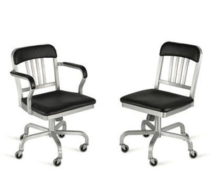 Navy Semi-Upholstered Swivel Side Chair task chair Emeco 
