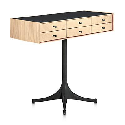 Nelson Miniature Chest 6 Drawer With Pedestal storage herman miller White Ash +$100.00 Black Black