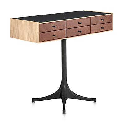 Nelson Miniature Chest 6 Drawer With Pedestal storage herman miller White Ash and Walnut +$100.00 Black Black