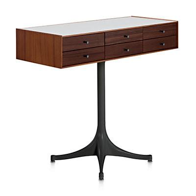 Nelson Miniature Chest 6 Drawer With Pedestal storage herman miller Teak and Dark Brown Teak +$500.00 Studio White Black