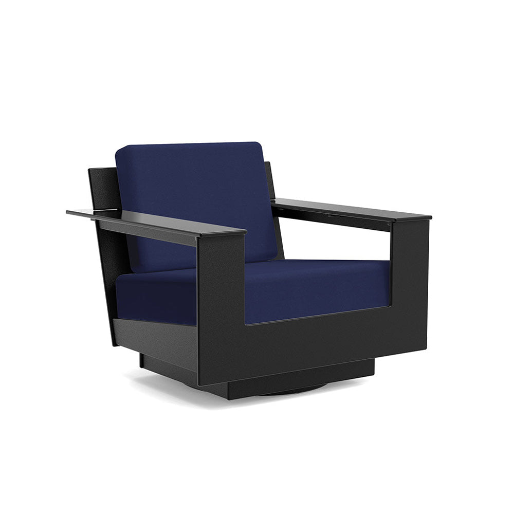 Nisswa Lounge Swivel Chair lounge chairs Loll Designs Black Canvas Navy