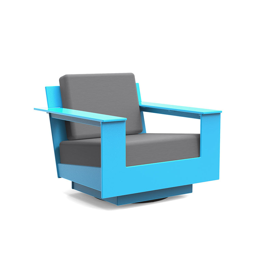 Nisswa Lounge Swivel Chair lounge chairs Loll Designs Sky Blue Cast Charcoal