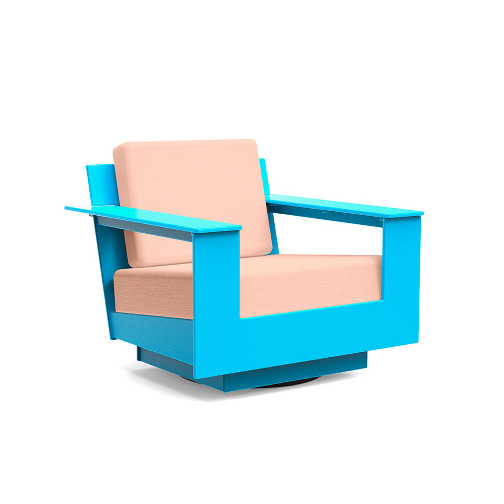 Nisswa Lounge Swivel Chair lounge chairs Loll Designs Sky Blue Cast Petal