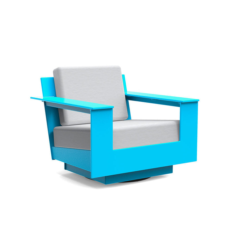 Nisswa Lounge Swivel Chair lounge chairs Loll Designs Sky Blue Cast Silver