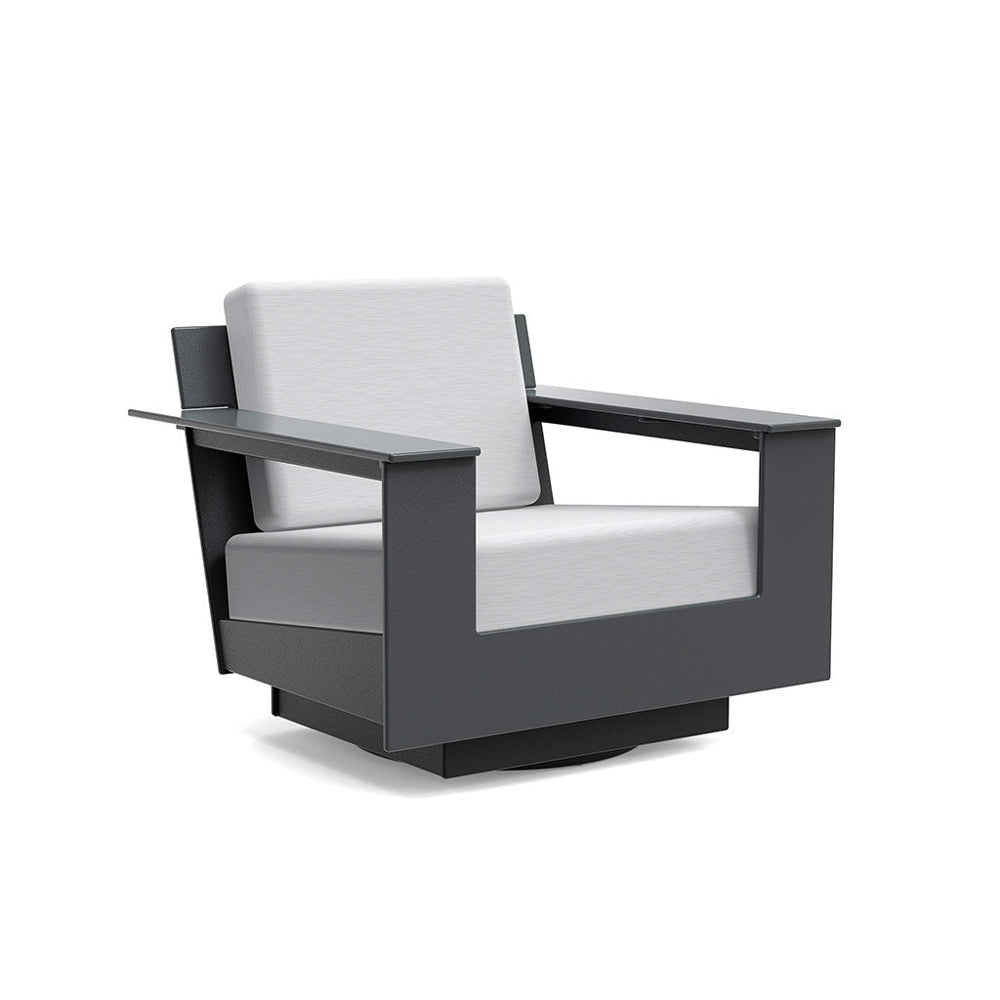 Nisswa Lounge Swivel Chair lounge chairs Loll Designs Charcoal Grey Cast Silver