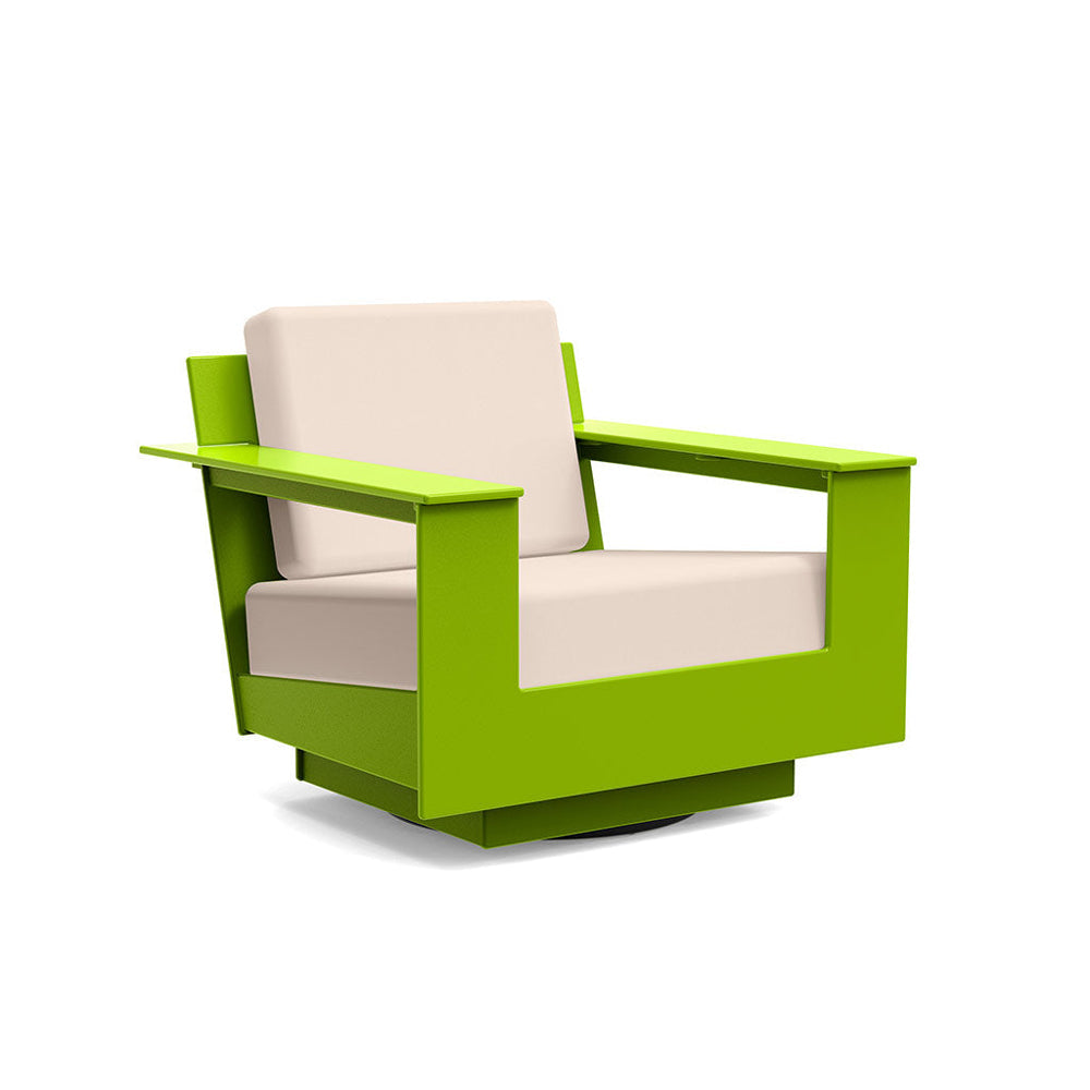 Nisswa Lounge Swivel Chair lounge chairs Loll Designs Leaf Green Canvas Flax