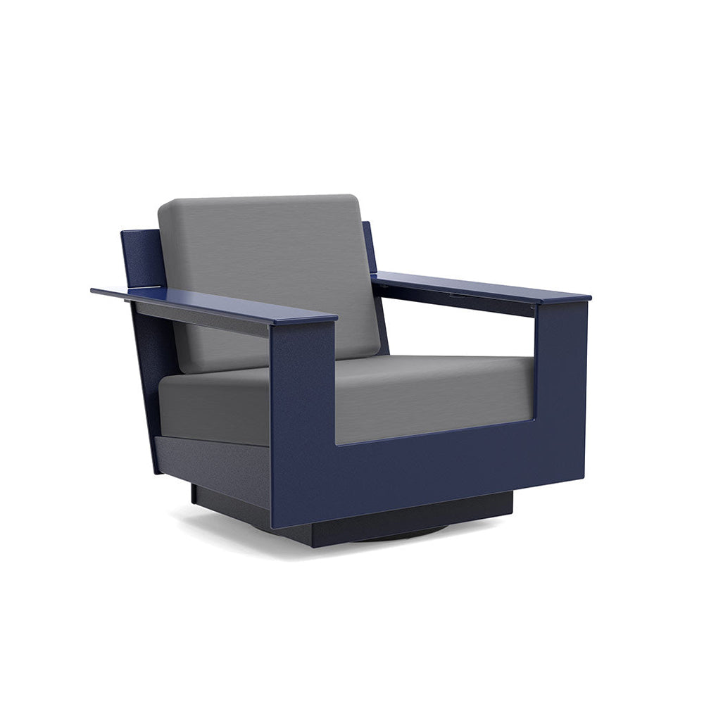 Nisswa Lounge Swivel Chair lounge chairs Loll Designs Navy Blue Cast Charcoal