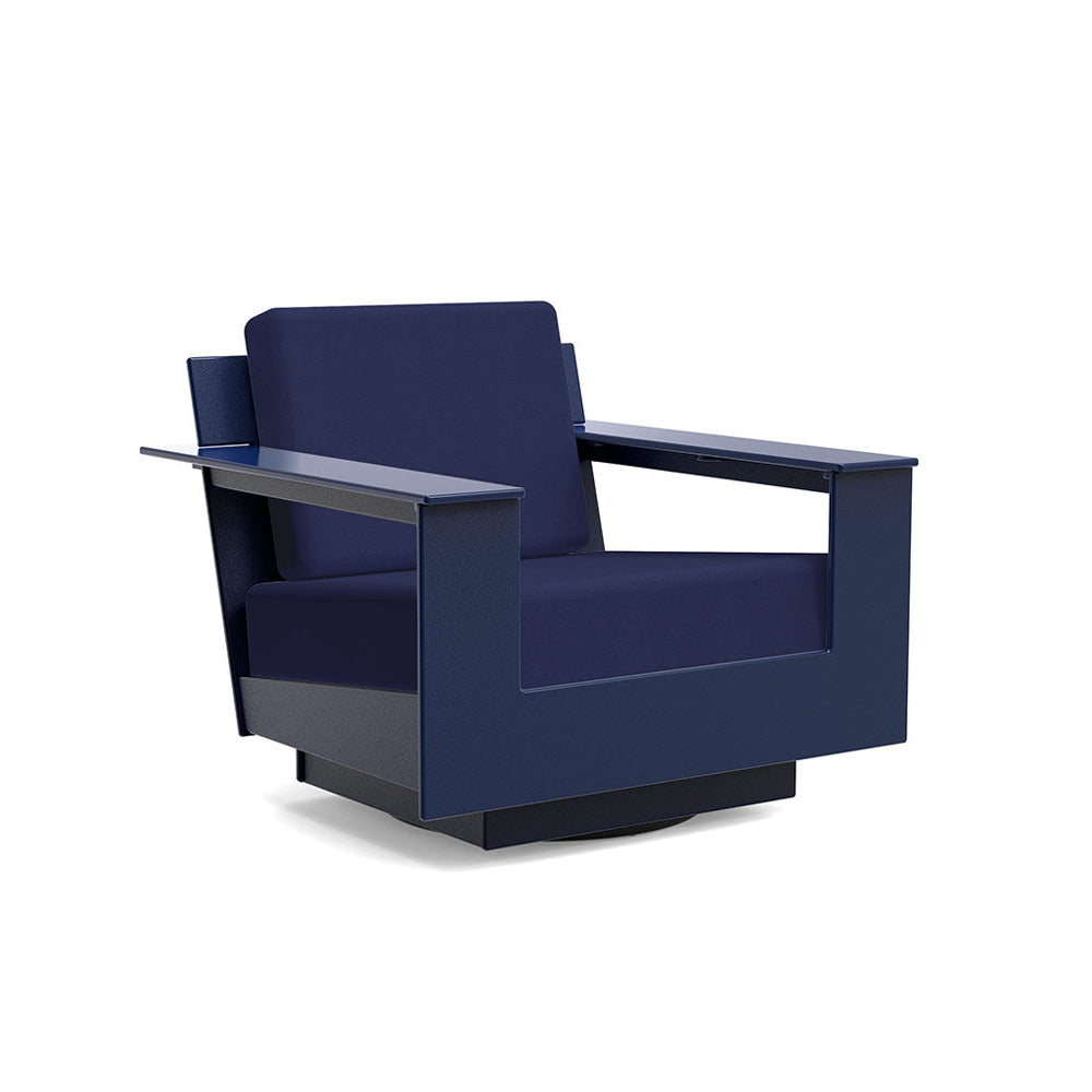 Nisswa Lounge Swivel Chair lounge chairs Loll Designs Navy Blue Canvas Navy