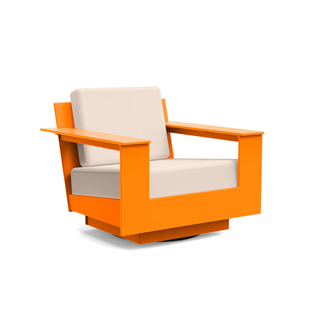 Nisswa Lounge Swivel Chair lounge chairs Loll Designs Sunset Orange Canvas Flax