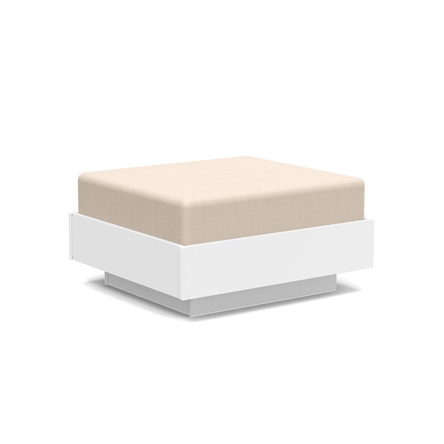 Nisswa Ottoman Ottoman Loll Designs Cloud White Canvas Flax