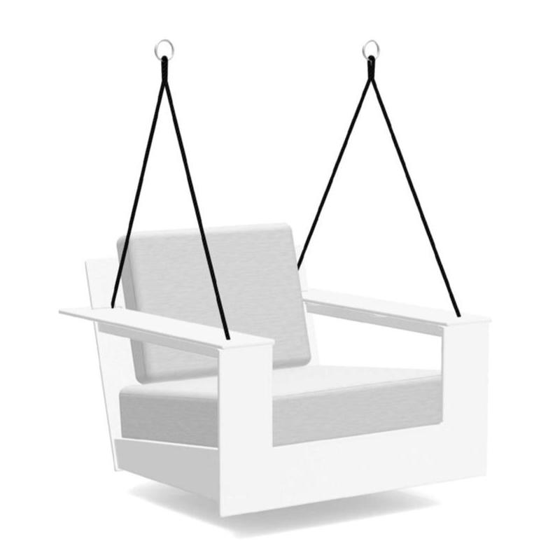 Nisswa Swing lounge chairs Loll Designs Cloud White Cast Silver