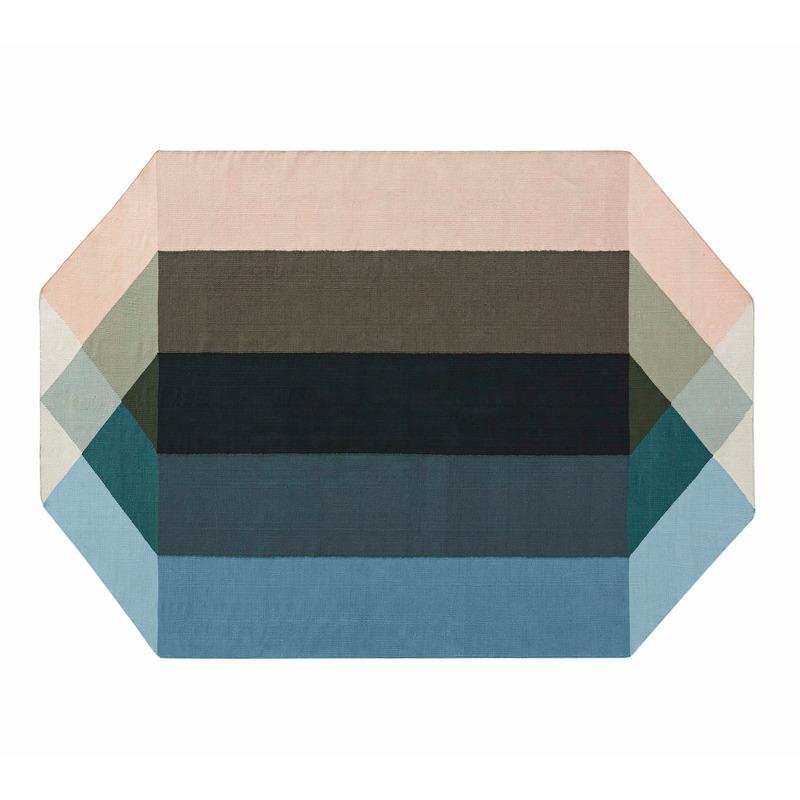 Diamond Rug Rug Gan Nude-Petrol 6’7" x 8’6"