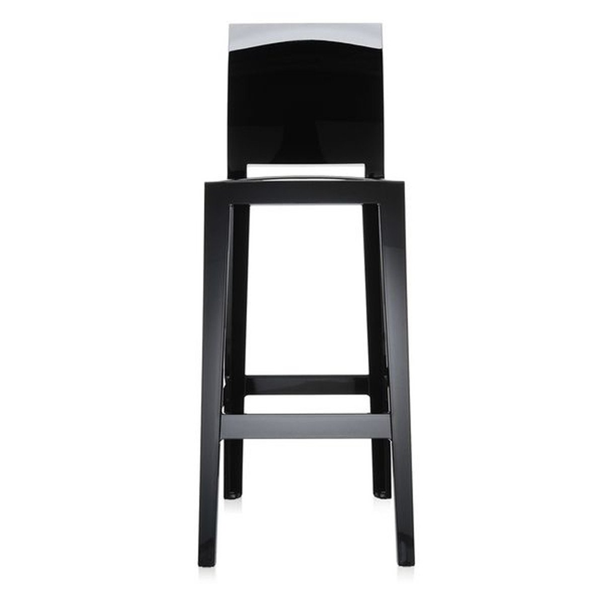 One More Please Stool bar seating Kartell Solid Black Bar Height-43.3"