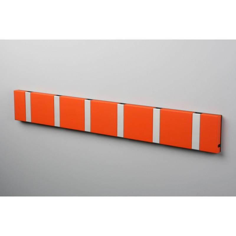 Knax Horizontal Colored Coat Hook Coat Hooks Loca 6 hooks Aluminum Hot Orange