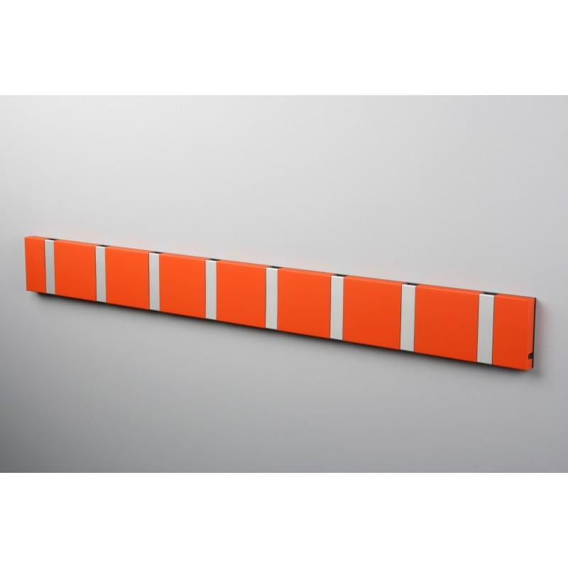 Knax Horizontal Colored Coat Hook Coat Hooks Loca 8 hooks Aluminum Hot Orange